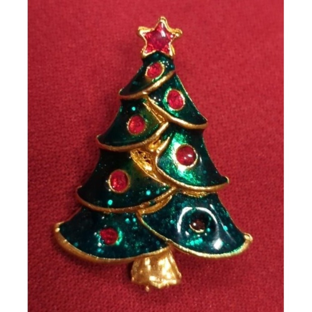 Vintage Christmas Tree‎ Retro Brooch Pin Very Pretty
